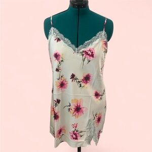 INC International Concepts Floral Lace Slip Dress Chemise - Pink and Yellow